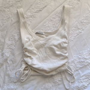 White Zara Drawstring Tank